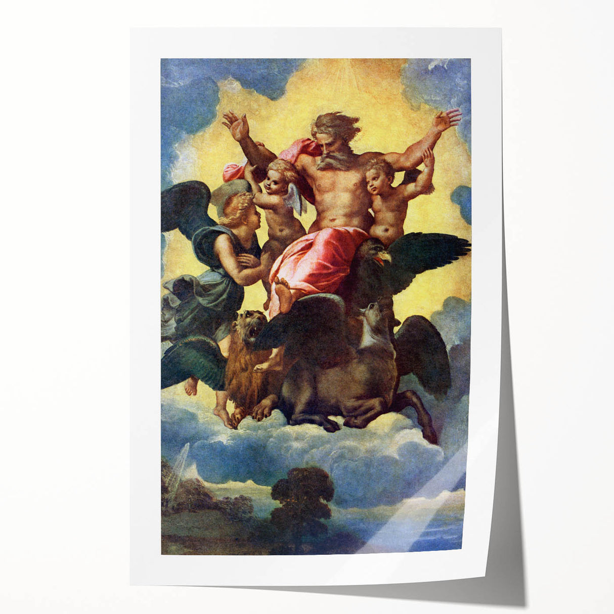Renaissance Art Prints - Raphael’s Ezekiel’s Vision (1518)