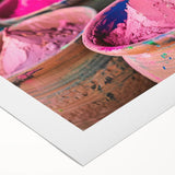 Art deco poster of Indian scenery in muted earth tones on rolled canvas, suitable for dining room wall art.