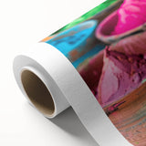 Art deco poster of a serene Indian landscape in pastel shades on rolled canvas, suitable for nursery wall art.