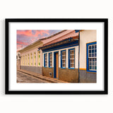 Abstract art print featuring textured, colorful depiction of a Brazilian landscape on a large framed canvas.