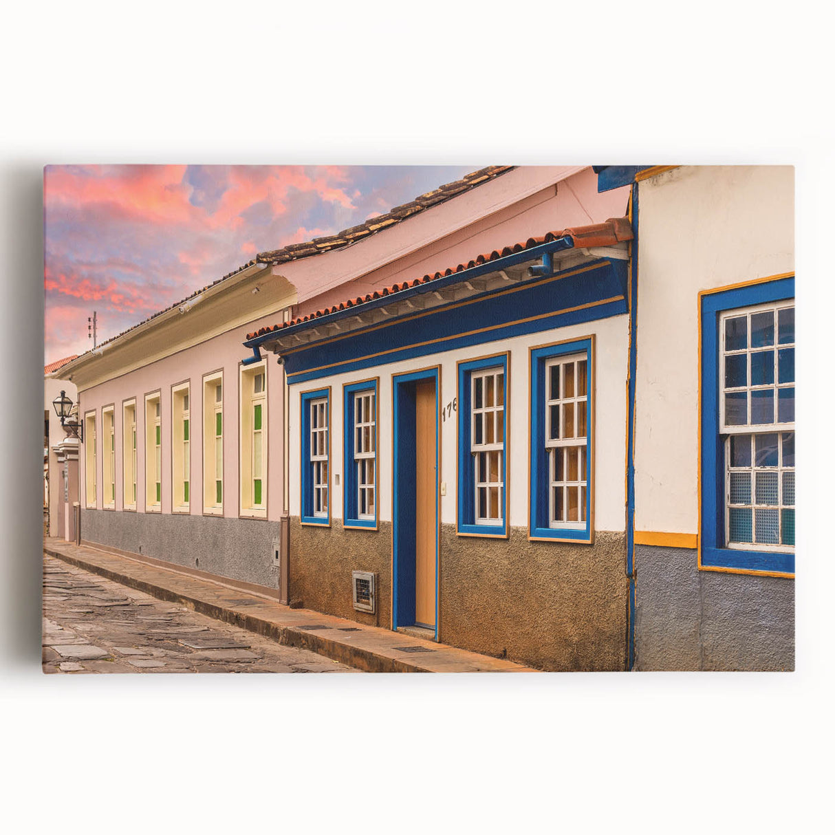Black and white photograph of Rio de Janeiro skyline on large stretched canvas, ideal for kitchen wall art.