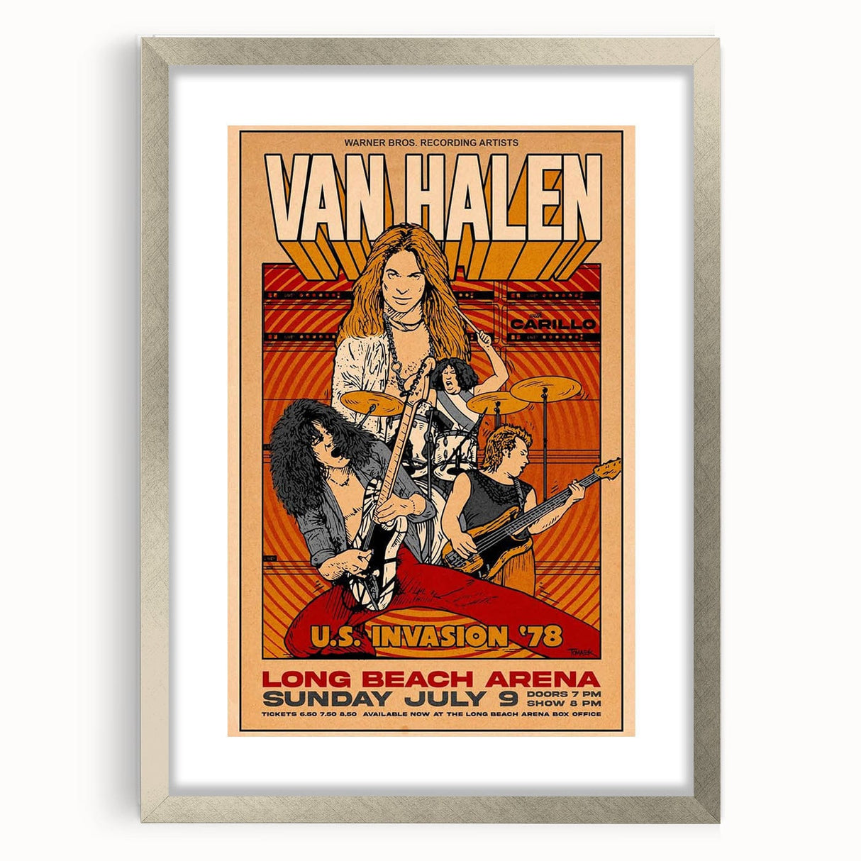 Van Halen 1978 U.S. Invasion Poster Art - Long Beach Arena Concert