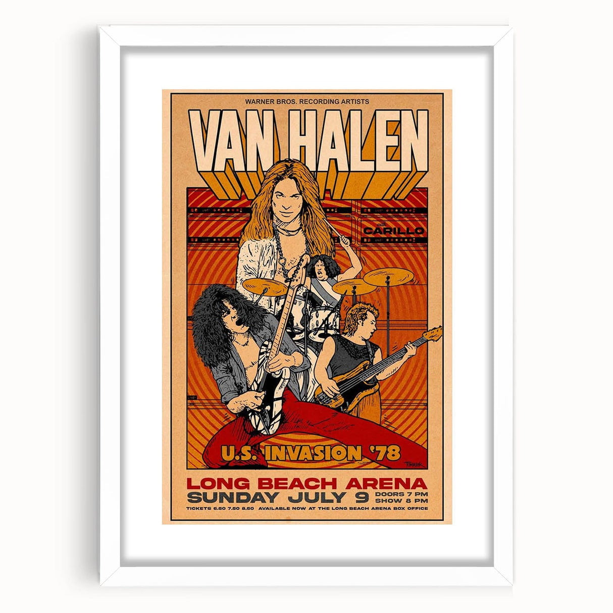 Van Halen 1978 U.S. Invasion Poster Art - Long Beach Arena Concert