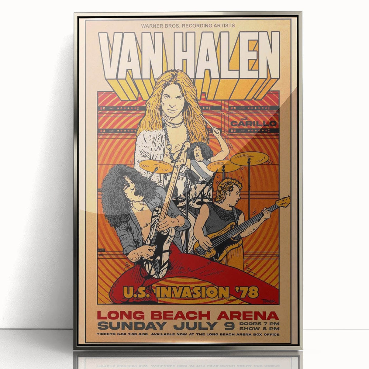 Van Halen 1978 U.S. Invasion Poster Art - Long Beach Arena Concert