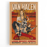 Van Halen 1978 U.S. Invasion Poster Art - Long Beach Arena Concert