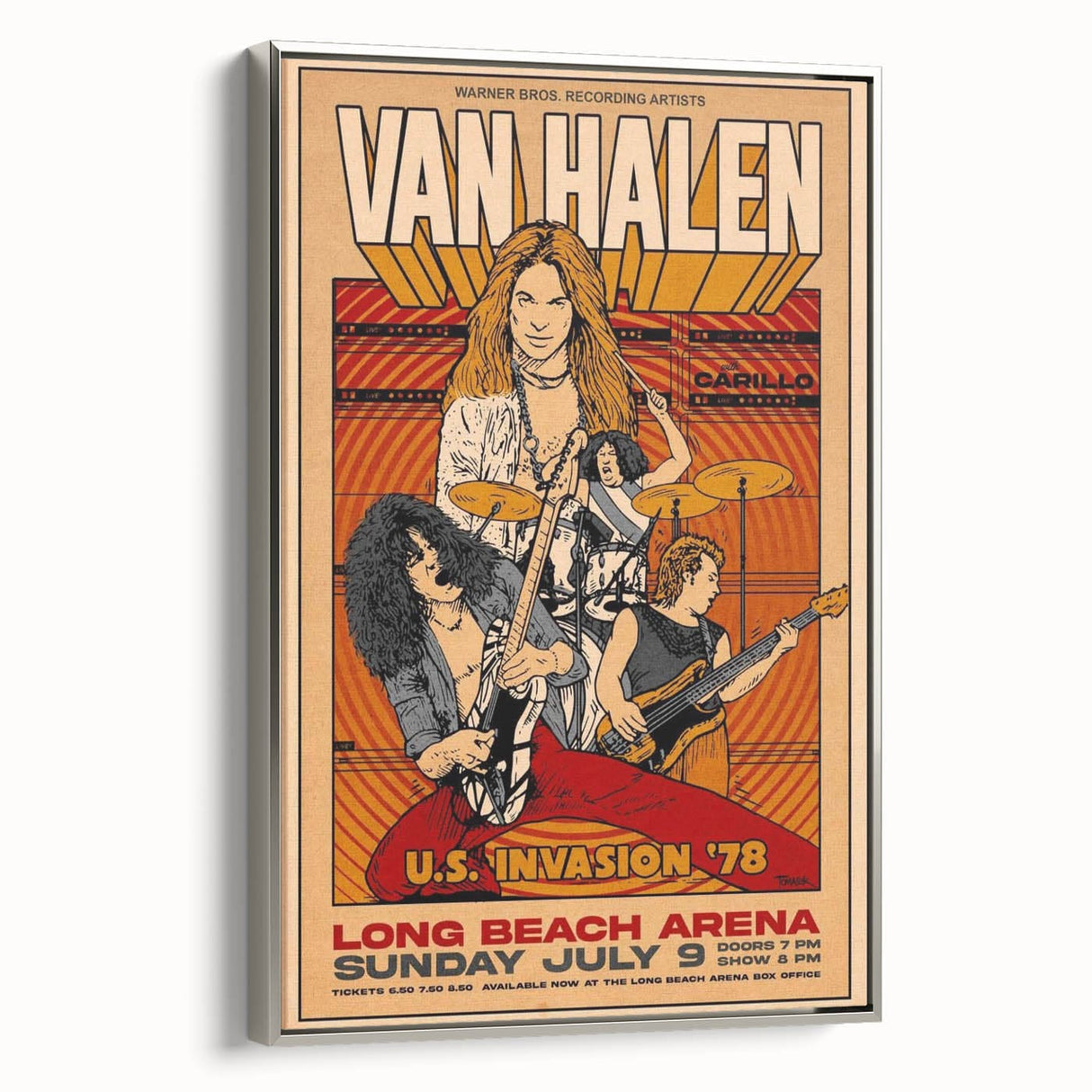 Van Halen 1978 U.S. Invasion Poster Art - Long Beach Arena Concert