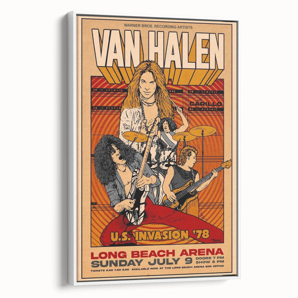 Van Halen 1978 U.S. Invasion Poster Art - Long Beach Arena Concert