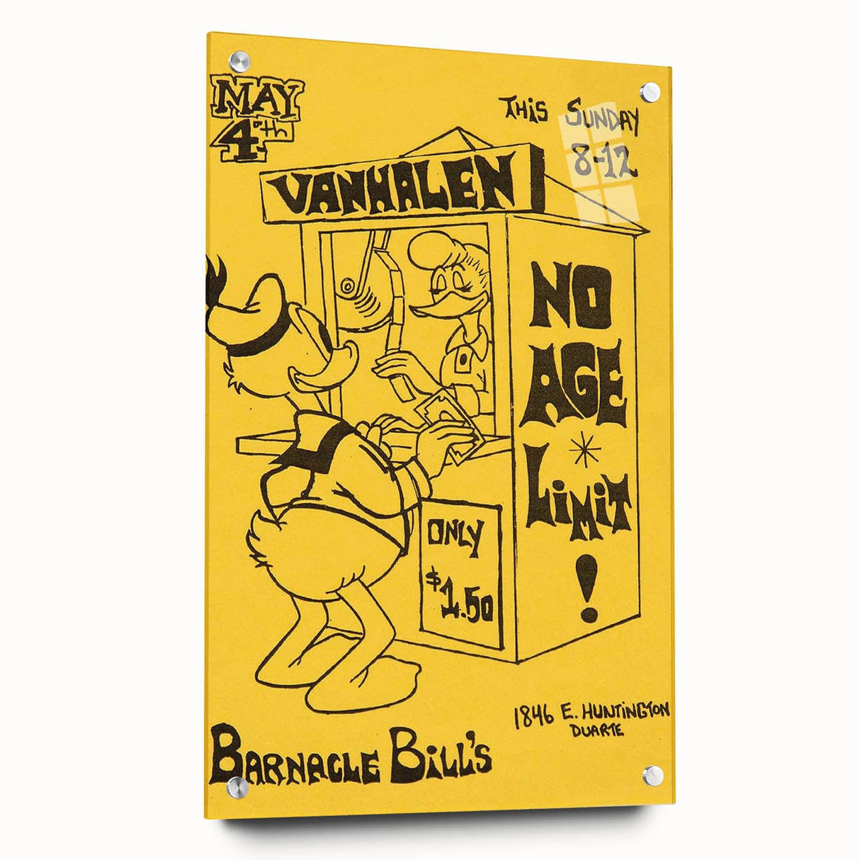 Van Halen 1974 Barnacle Bill’s Retro Poster - No Age Limit Show