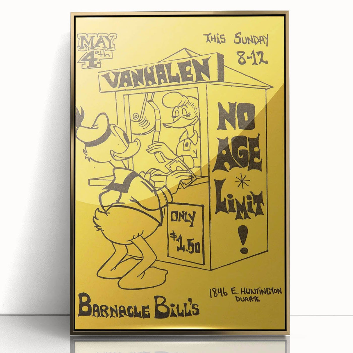 Van Halen 1974 Barnacle Bill’s Retro Poster - No Age Limit Show