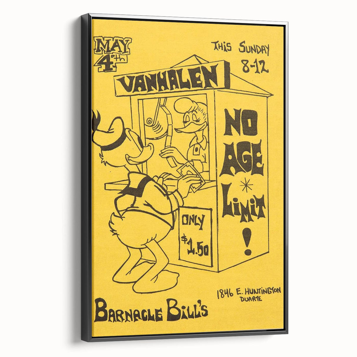 Van Halen 1974 Barnacle Bill’s Retro Poster - No Age Limit Show