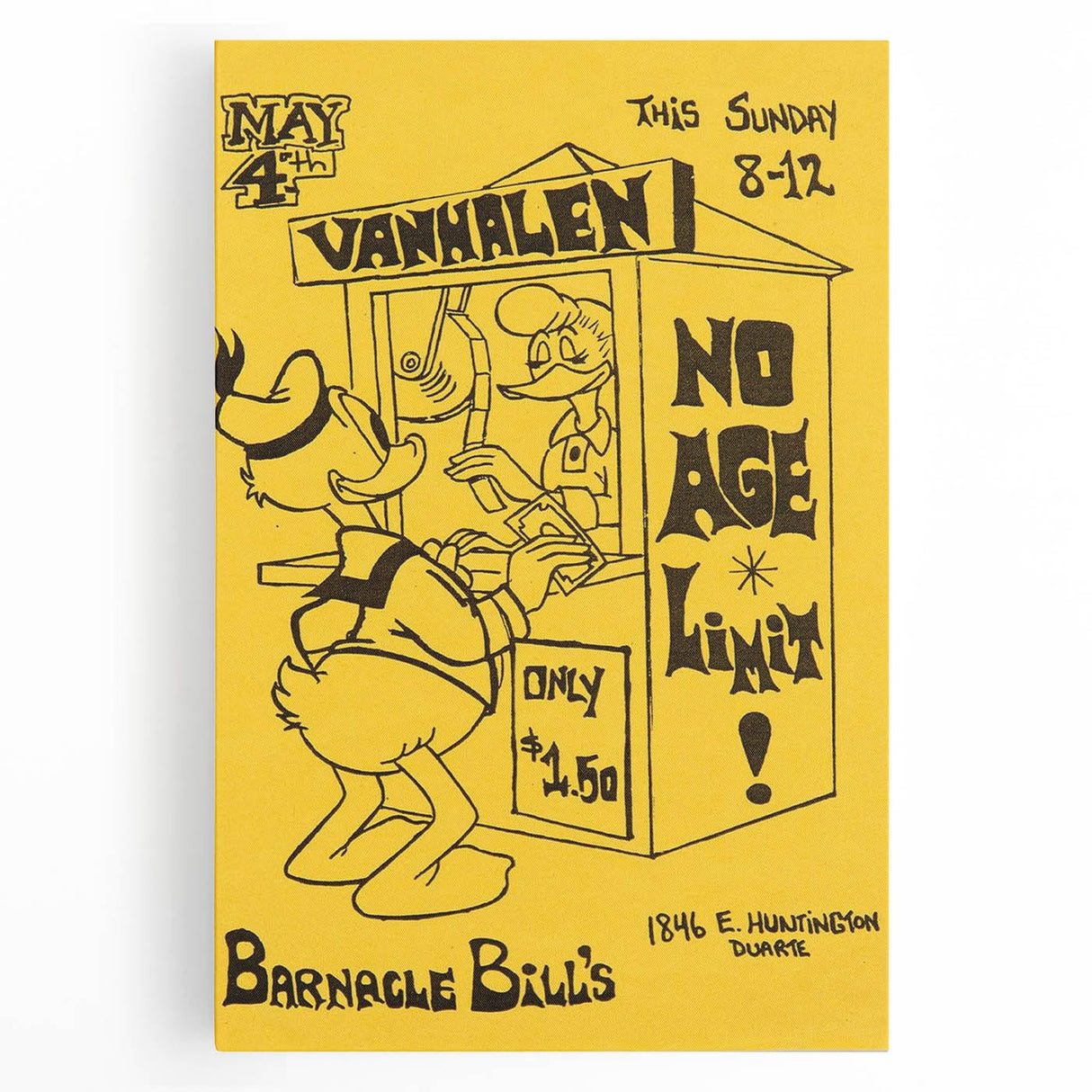 Van Halen 1974 Barnacle Bill’s Retro Poster - No Age Limit Show