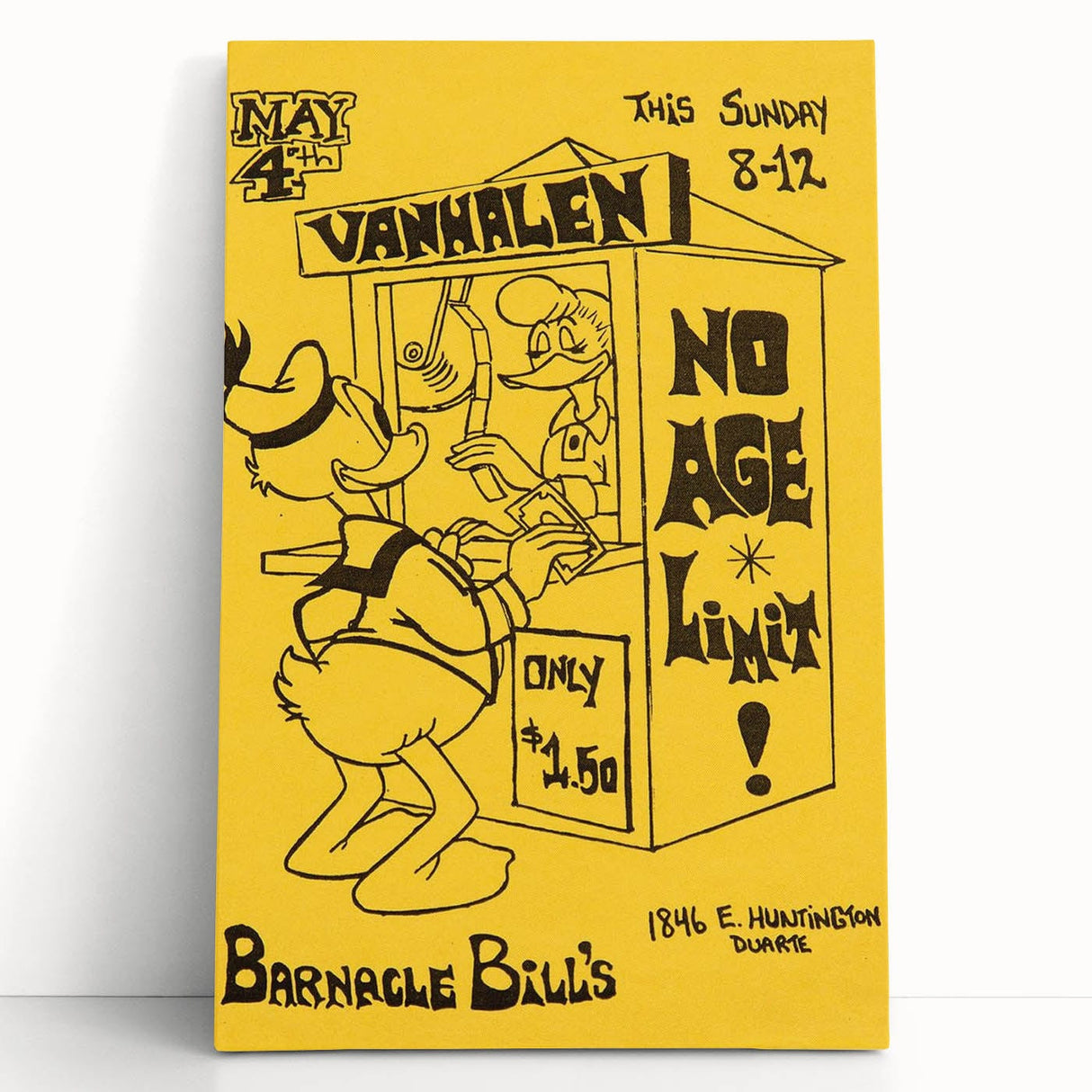 Van Halen 1974 Barnacle Bill’s Retro Poster - No Age Limit Show