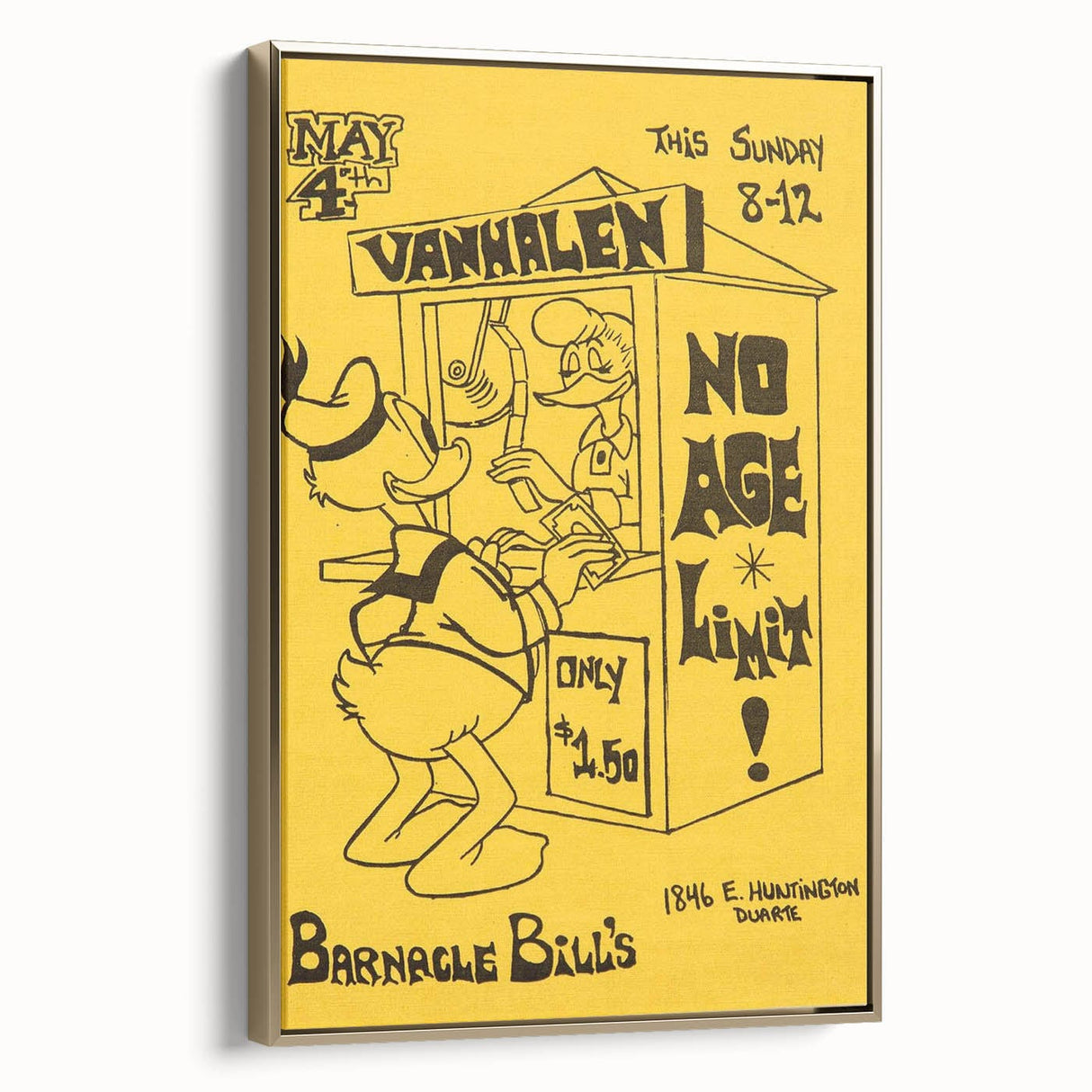 Van Halen 1974 Barnacle Bill’s Retro Poster - No Age Limit Show