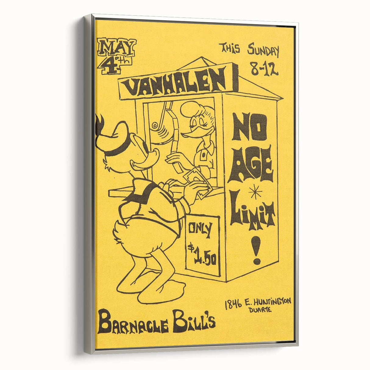 Van Halen 1974 Barnacle Bill’s Retro Poster - No Age Limit Show