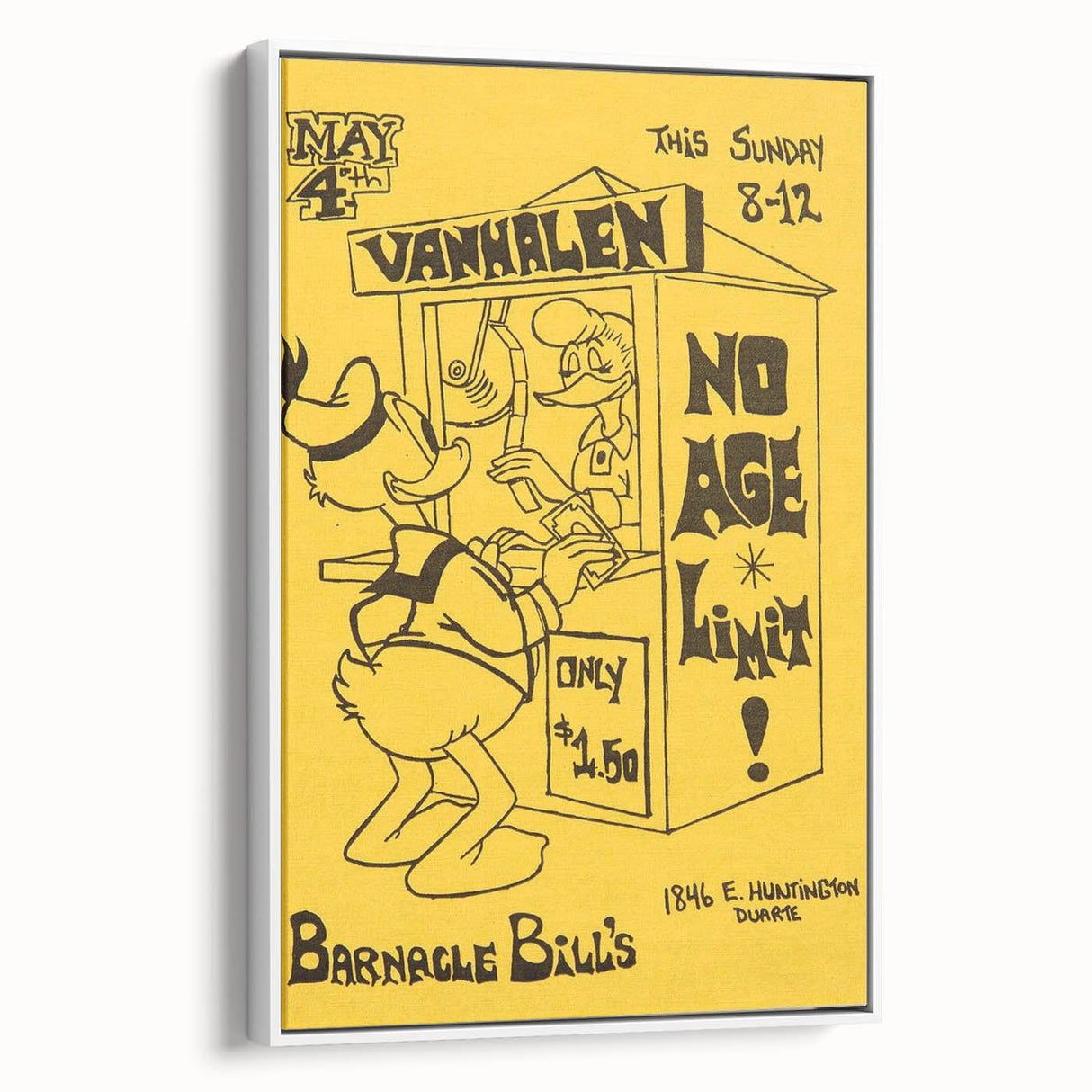Van Halen 1974 Barnacle Bill’s Retro Poster - No Age Limit Show