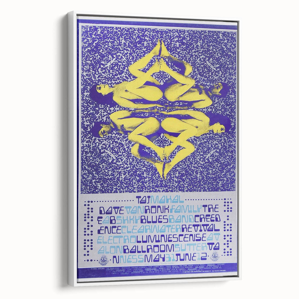 Taj Mahal & Dave Van Ronk 1960s Concert Poster - Psychedelic Art
