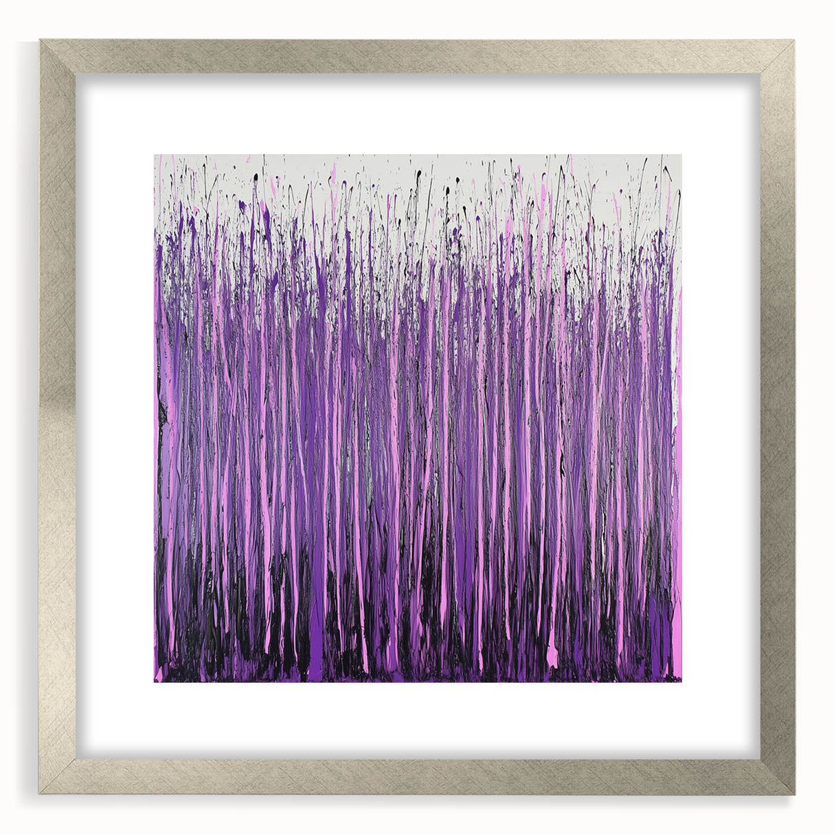 Purple Abstract Drip – Modern Large Canvas & Framed Wall Art