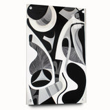 Abstract geometric acrylic glass design in vibrant colors, showcasing a side view with visible pins for mounting. Perfect for modern decor enthusiasts.