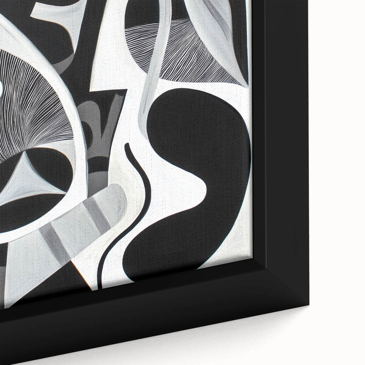 Close-up of an abstract geometric framed canvas art piece showcasing vibrant colors and intricate patterns, ideal for modern home decor and artistic displays.