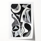 Abstract geometric rolled print showcasing vibrant colors and intricate designs, packaged securely in a cardboard tube for safe transport and display. This artwork adds a modern touch to home decor, perfect for art enthusiasts seeking unique wall pieces.