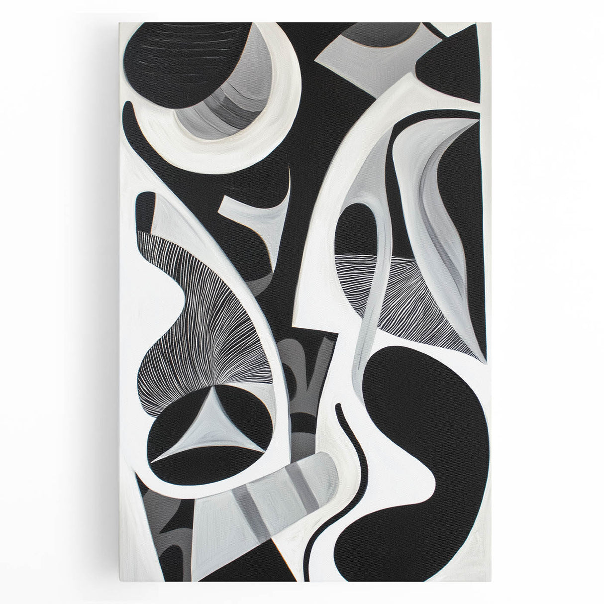 Abstract geometric canvas art featuring vibrant colors and dynamic shapes, ideal for modern home decor. Displaying a bold design that enhances contemporary interiors.