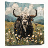 Acrylic glass artwork depicting a colorful side view of various animals, showcasing intricate designs and vibrant hues, perfect for contemporary home decor.