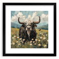 Framed animal-themed artwork with a black mat, showcasing detailed illustrations of various wildlife in a stylish setting, perfect for home decor enthusiasts.
