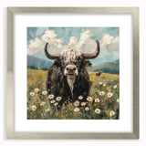 Silver-framed animal artwork with a mat, showcasing a detailed front view of various wildlife, perfect for home decor and nature enthusiasts.