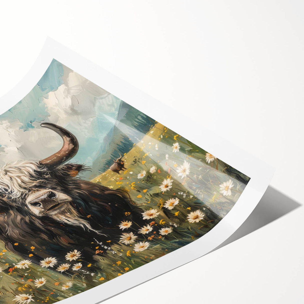 Rolled canvas print featuring a vibrant design of various animals in a colorful, artistic style, packaged securely in a protective cardboard tube, ideal for home decor.