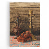 Intricate Art Deco Wall Art - Still Life with Vase, Mask, and Candlestick