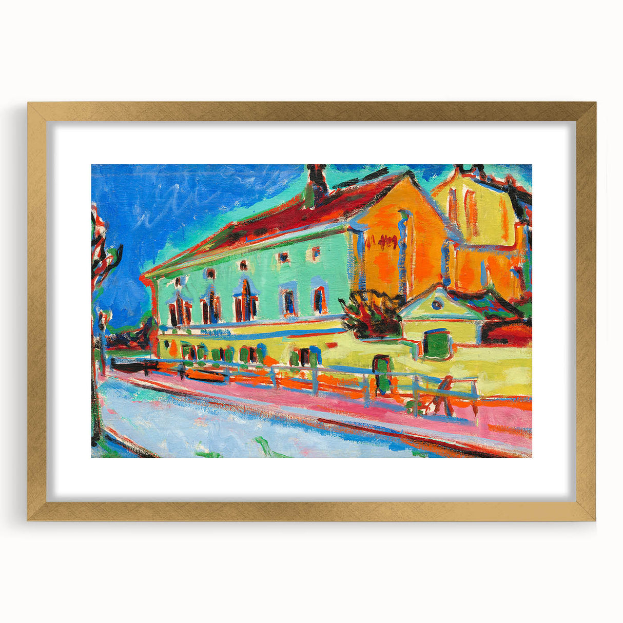 Vibrant Expressionist Cityscape - Colorful Dance Hall Canvas Print