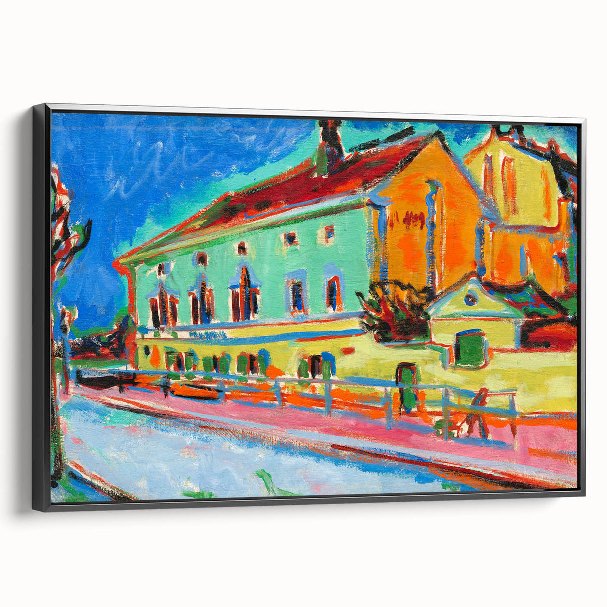 Vibrant Expressionist Cityscape - Colorful Dance Hall Canvas Print