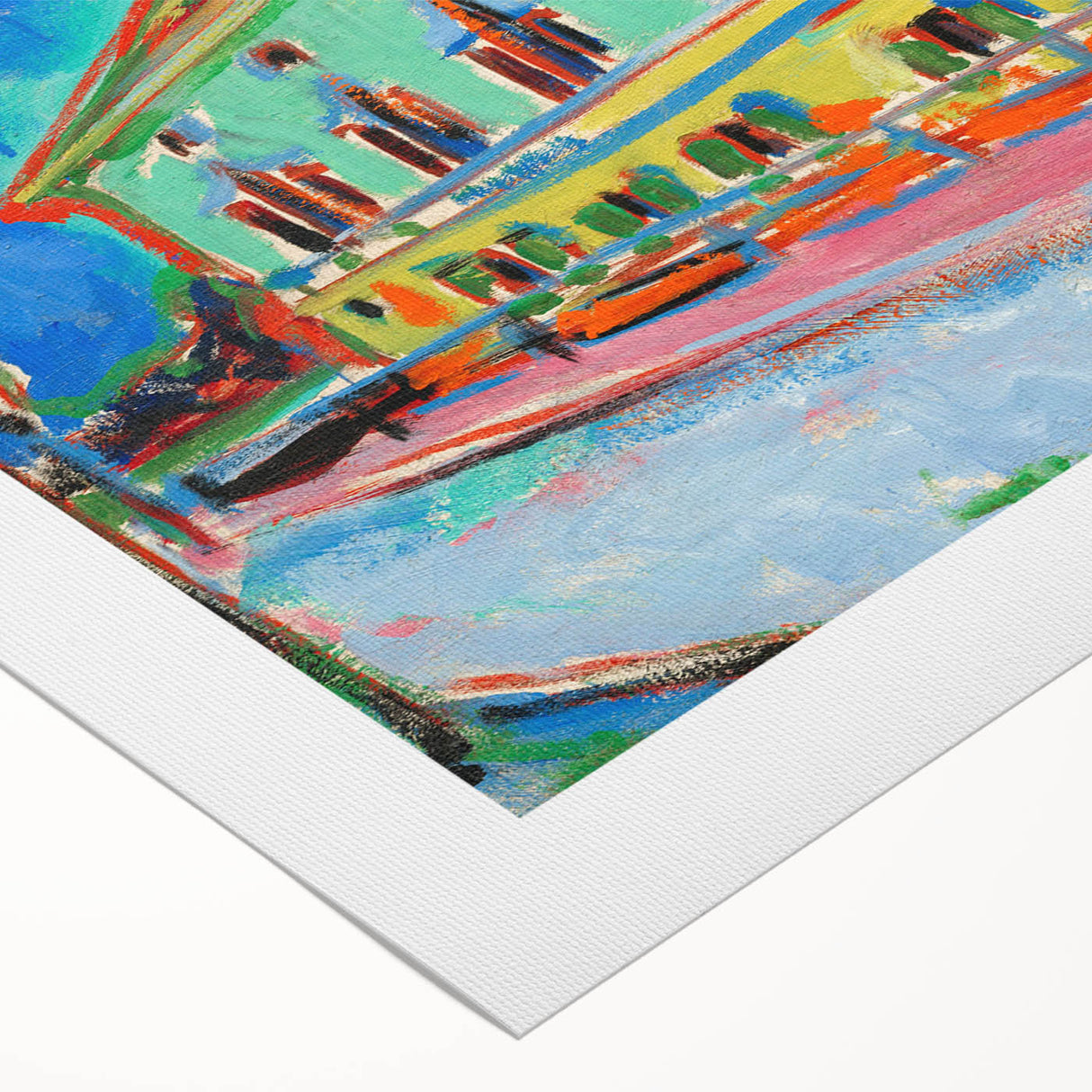 Vibrant Expressionist Cityscape - Colorful Dance Hall Canvas Print