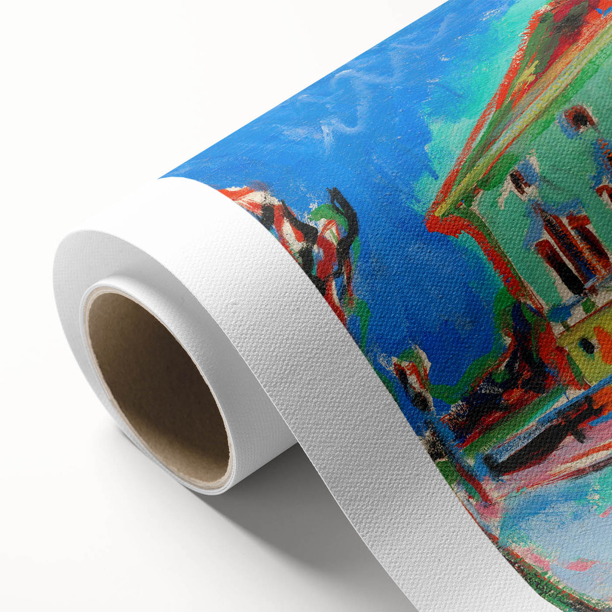 Vibrant Expressionist Cityscape - Colorful Dance Hall Canvas Print