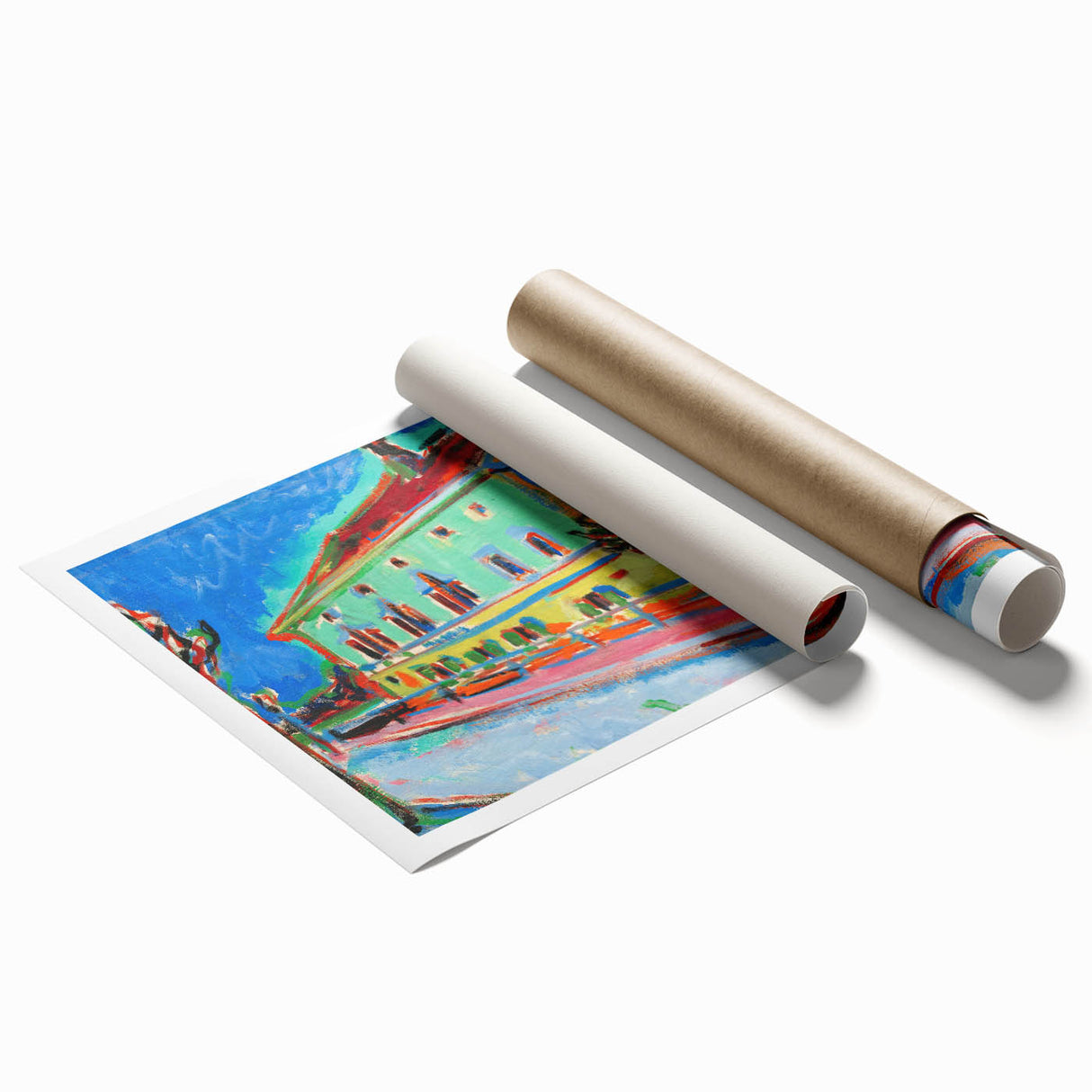 Vibrant Expressionist Cityscape - Colorful Dance Hall Canvas Print