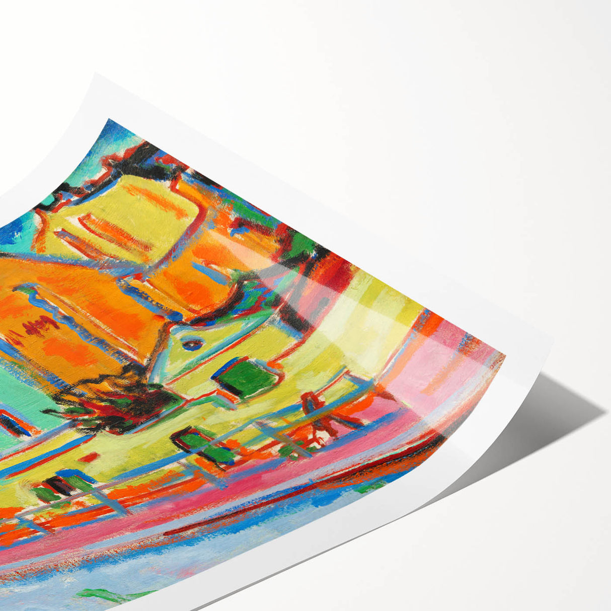 Vibrant Expressionist Cityscape - Colorful Dance Hall Canvas Print
