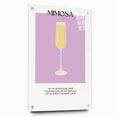 Large abstract wall art on acrylic glass depicting vibrant, colorful food and drinks, ideal for dining room decor.