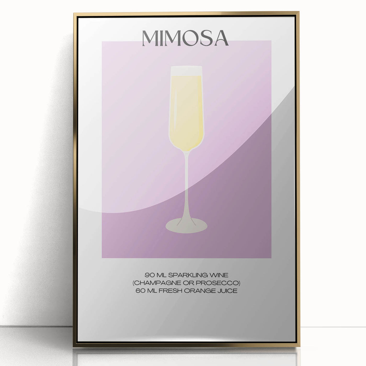 Art deco poster featuring a stylized cocktail in gold and black tones, acrylic framed, suitable for modern art wall decor.