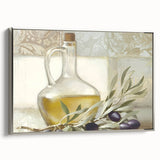 Landscape art painting of vibrant fruits on a black background, framed canvas, suitable for kitchen decor.