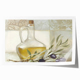 Extra large rolled print of colorful fruits and floral design on a white background, ideal for dining room wall art.