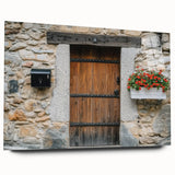 Acrylic landscape art display of a rustic barn in a serene setting, showcasing vibrant colors and intricate details, perfect for home décor.