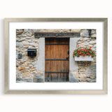 Barn frame artwork in a silver mat, showcasing a serene landscape scene with rich colors and intricate details, perfect for home decor enhancement.