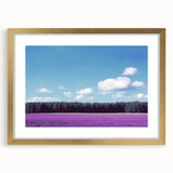 Elegant gold-framed landscape artwork featuring vibrant fields and a textured mat, perfect for enhancing home decor with a touch of nature-inspired elegance.
