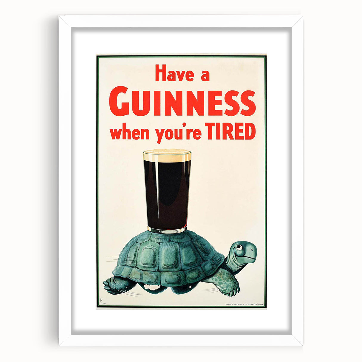 Retro Guinness Turtle Poster - Vintage Bar Wall Art Print