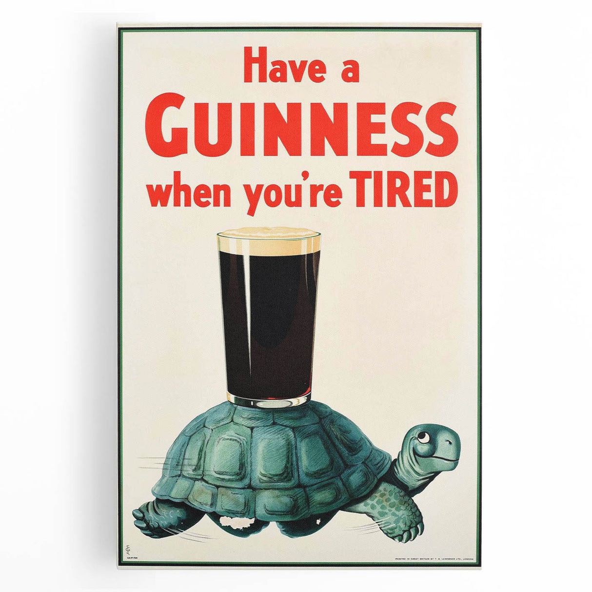 Retro Guinness Turtle Poster - Vintage Bar Wall Art Print