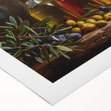 Rustic Olive Oil Bottles – Mediterranean Framed Kitchen Prints