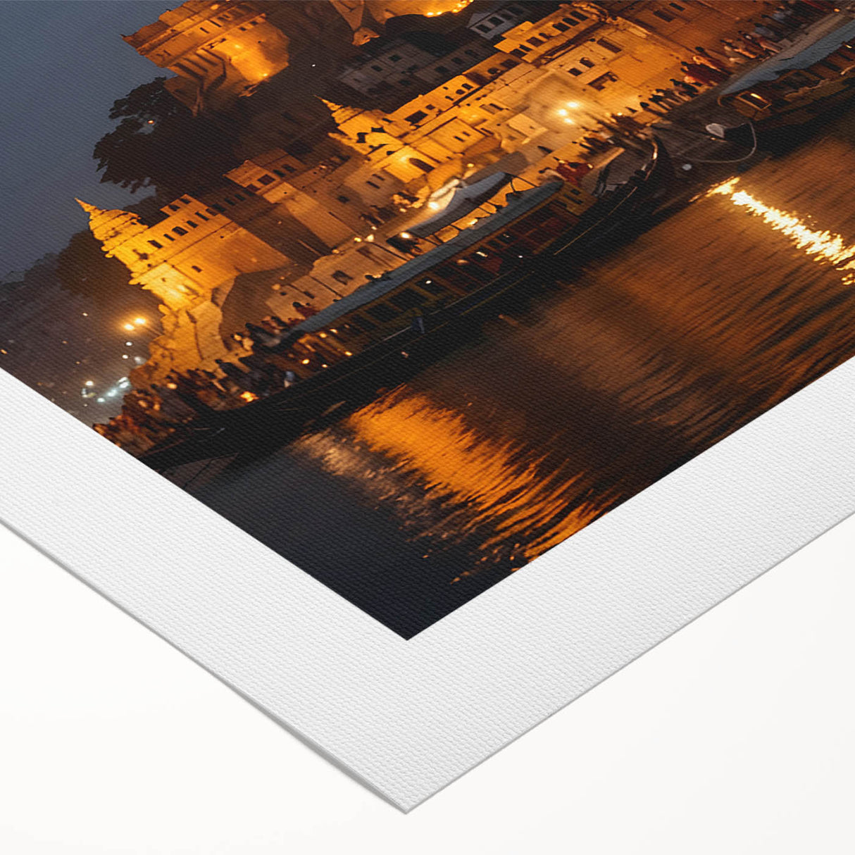 Art deco poster of an Indian landscape in muted earth tones on rolled canvas, suitable for dining room decor.