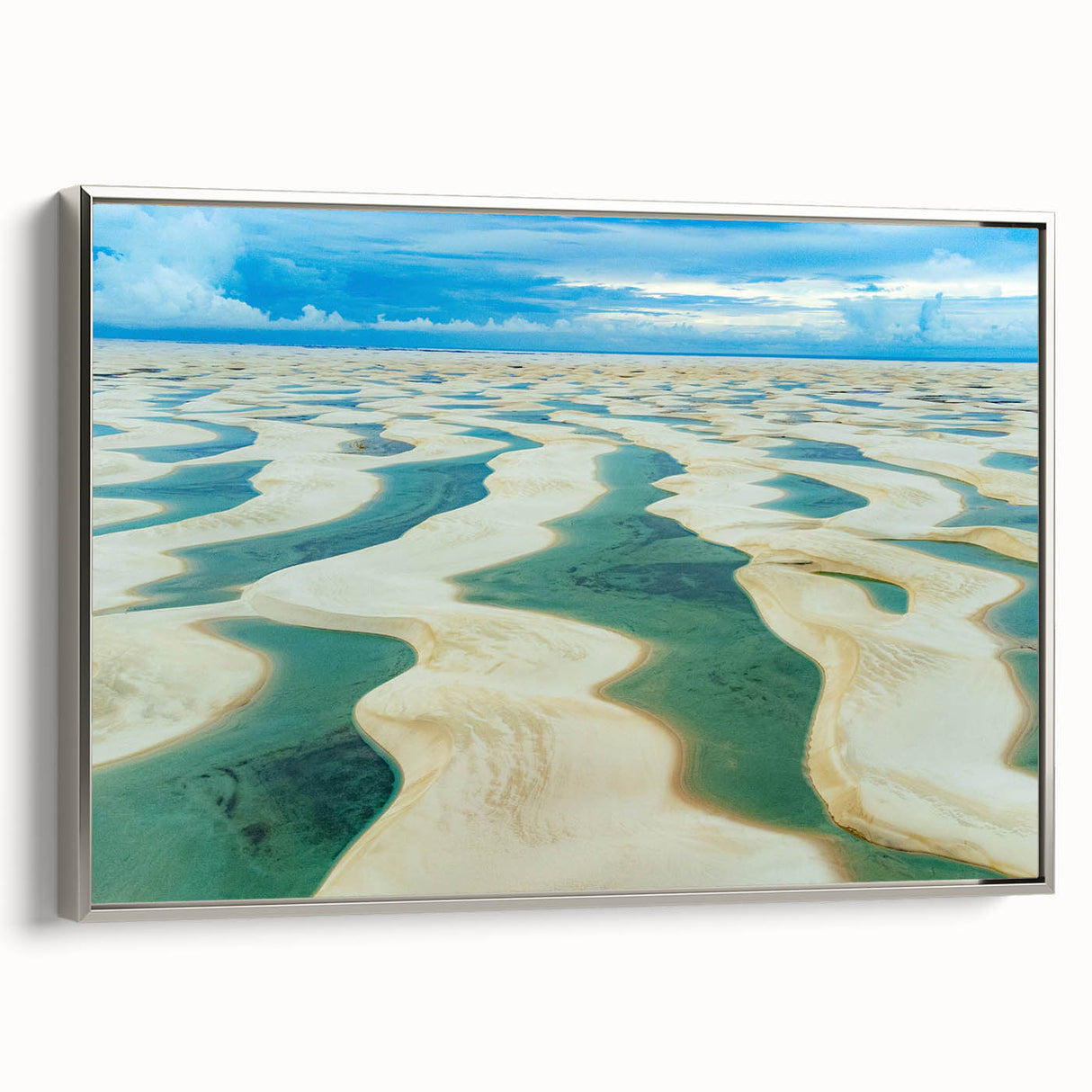 Framed canvas landscape art painting depicting a colorful vintage scene of Brazil, ideal for living room decor.