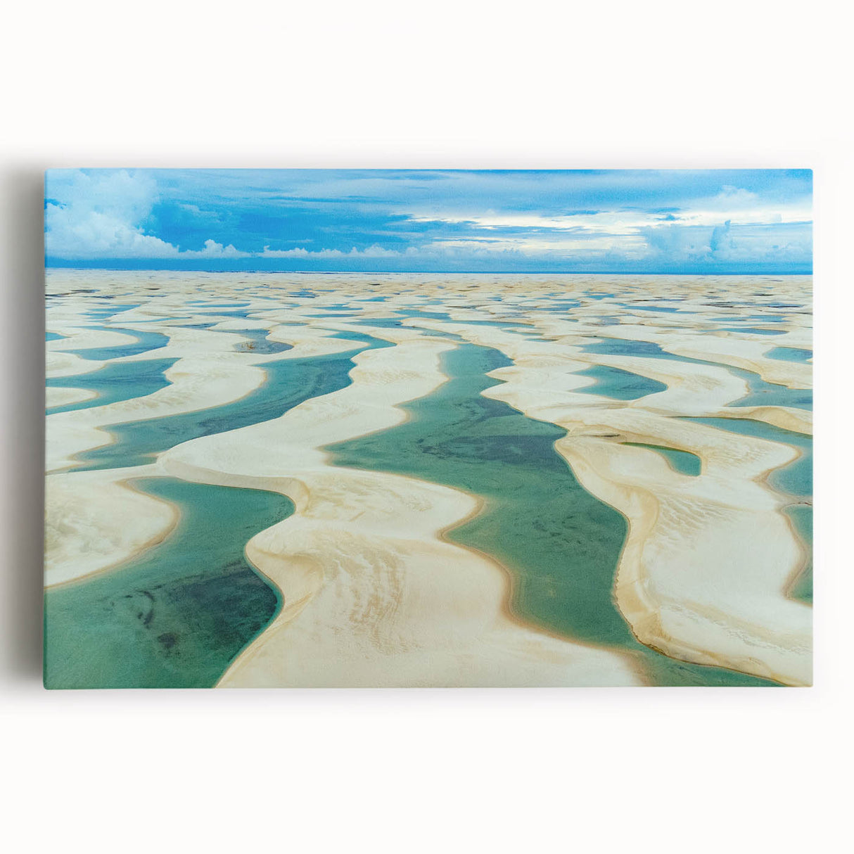 Large black and white stretched canvas of a Brazilian landscape, ideal for kitchen wall art.