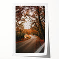 Extra large rolled print featuring a fall-themed floral design in warm orange and red tones, ideal for art wall dining room.